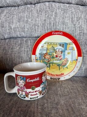 Campbell’s Mug & Plate Set – Vintage Style Chicken Noodle Soup Collectible